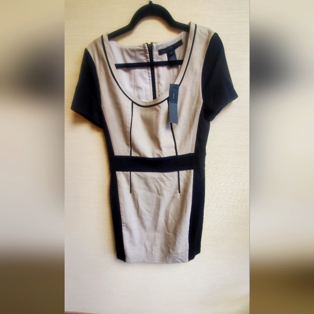 Marc Jacobs Greige and Black colorblock wool dress Size 10